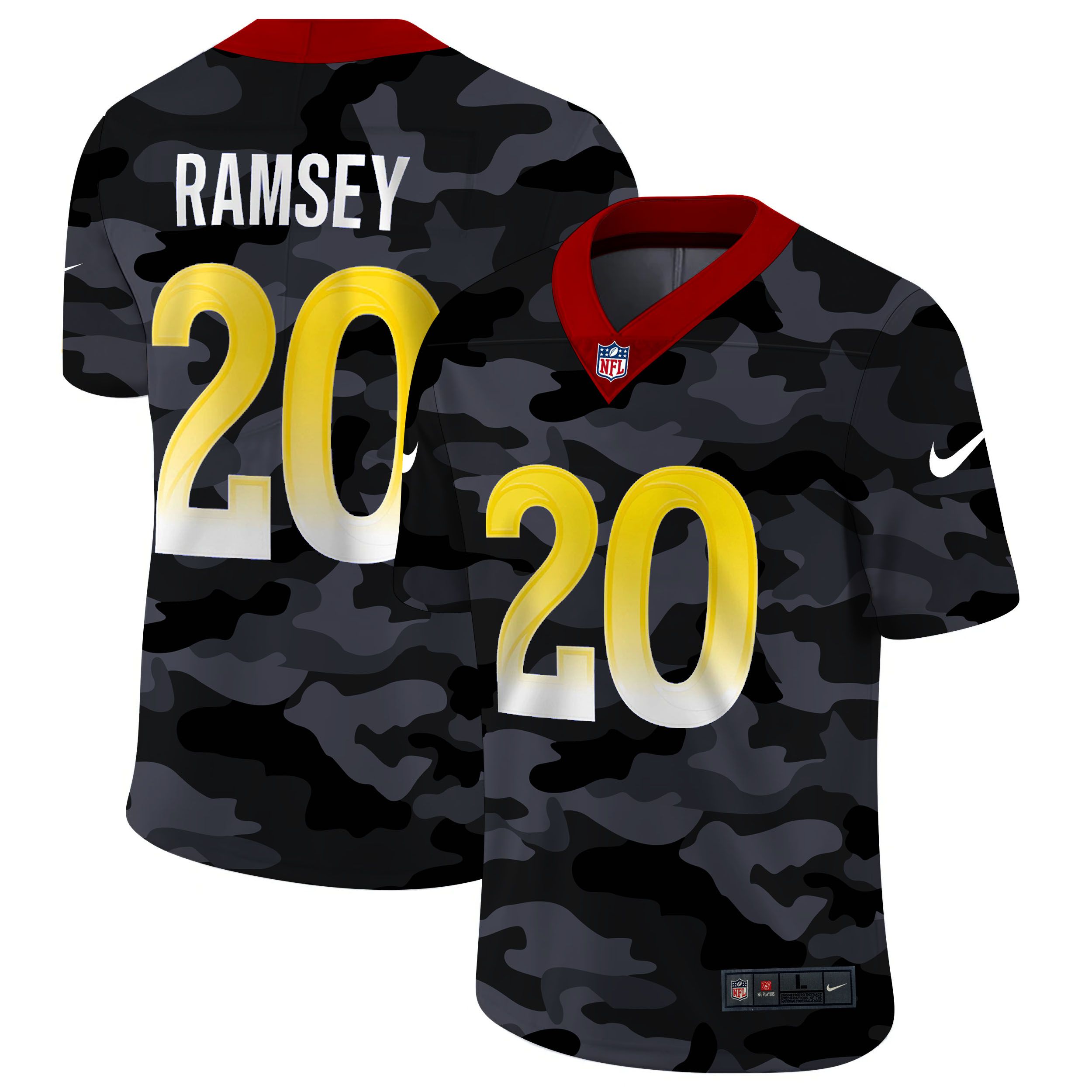 Men Los Angeles Rams #20 Ramsey 2020 Nike Camo Salute to Service Limited NFL Jerseys->los angeles rams->NFL Jersey